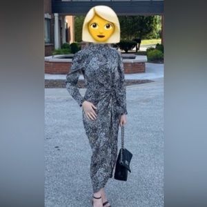 & Other Stories Black and White Long Sleeve Dress